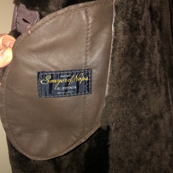 Vintage Sawyer of Napa Shearling Suede Coat - Picture 5 of 5